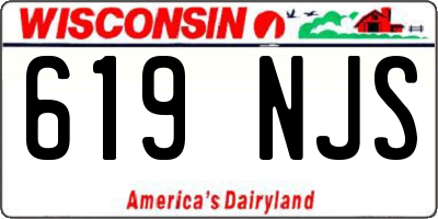 WI license plate 619NJS