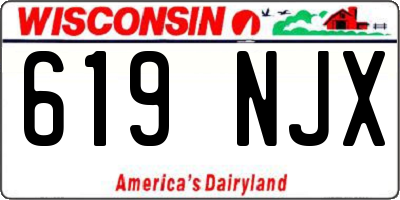 WI license plate 619NJX