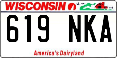 WI license plate 619NKA