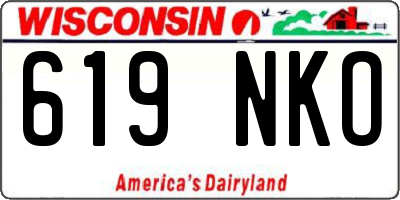 WI license plate 619NKO