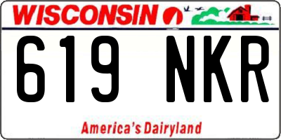 WI license plate 619NKR