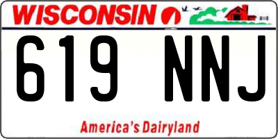 WI license plate 619NNJ
