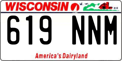 WI license plate 619NNM