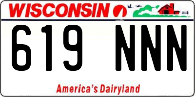 WI license plate 619NNN