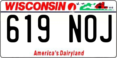 WI license plate 619NOJ
