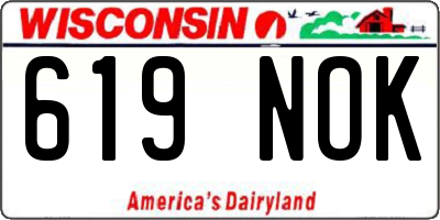 WI license plate 619NOK