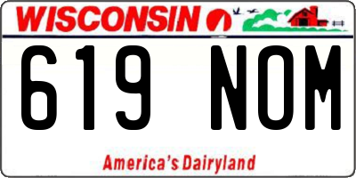 WI license plate 619NOM