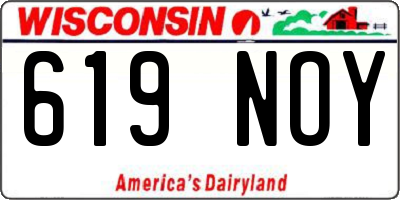 WI license plate 619NOY