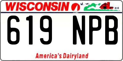 WI license plate 619NPB
