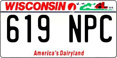 WI license plate 619NPC