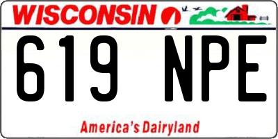 WI license plate 619NPE