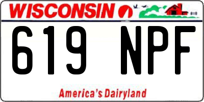 WI license plate 619NPF