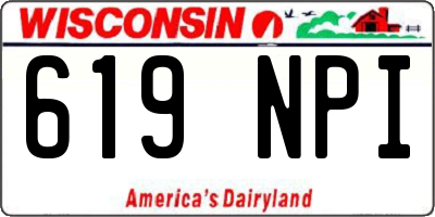 WI license plate 619NPI