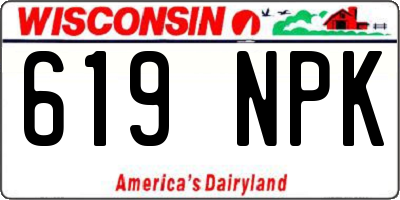 WI license plate 619NPK