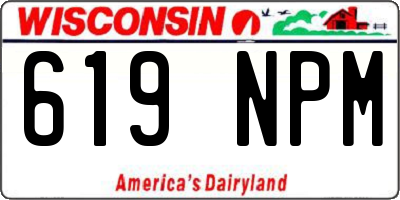 WI license plate 619NPM