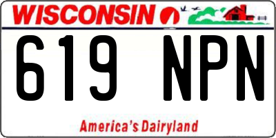 WI license plate 619NPN
