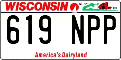 WI license plate 619NPP