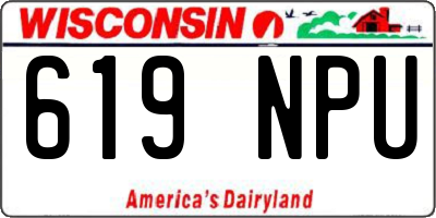 WI license plate 619NPU