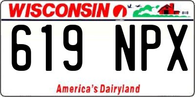WI license plate 619NPX
