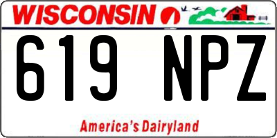 WI license plate 619NPZ