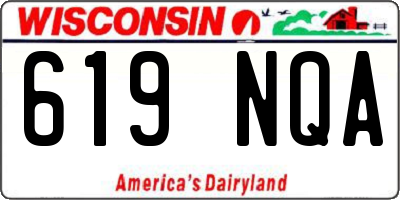 WI license plate 619NQA