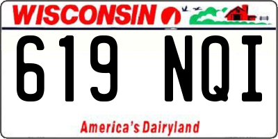 WI license plate 619NQI
