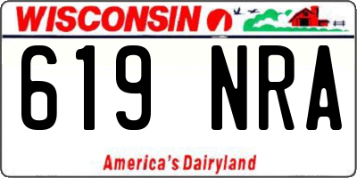 WI license plate 619NRA