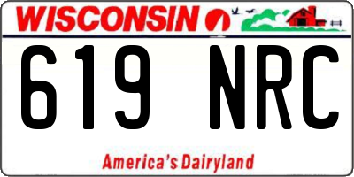 WI license plate 619NRC