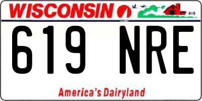 WI license plate 619NRE