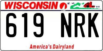 WI license plate 619NRK