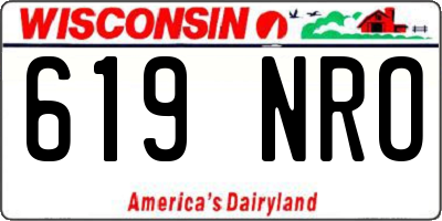 WI license plate 619NRO