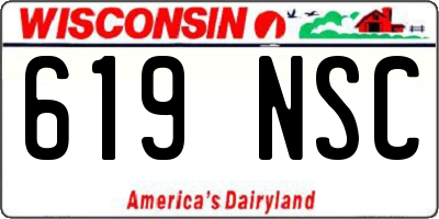 WI license plate 619NSC