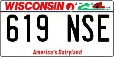 WI license plate 619NSE