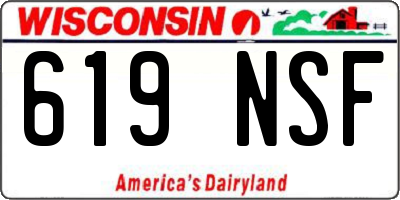 WI license plate 619NSF