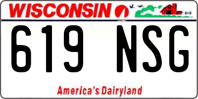 WI license plate 619NSG