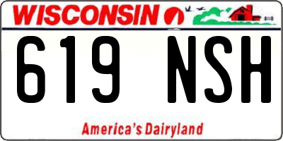 WI license plate 619NSH