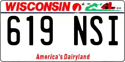 WI license plate 619NSI