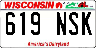 WI license plate 619NSK
