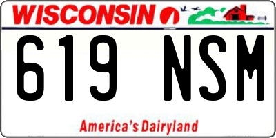 WI license plate 619NSM