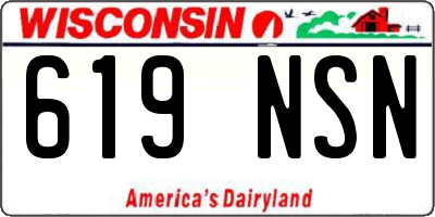 WI license plate 619NSN