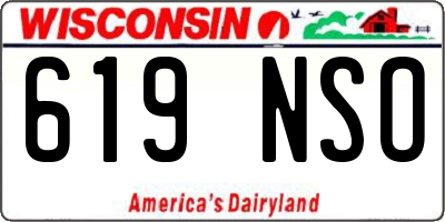 WI license plate 619NSO