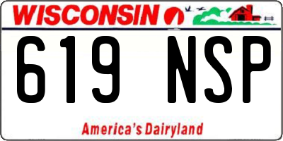 WI license plate 619NSP