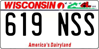 WI license plate 619NSS