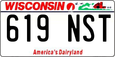 WI license plate 619NST
