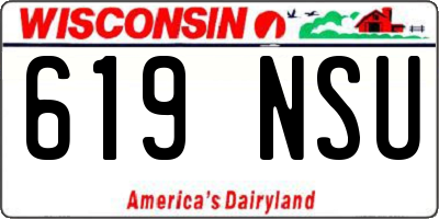 WI license plate 619NSU