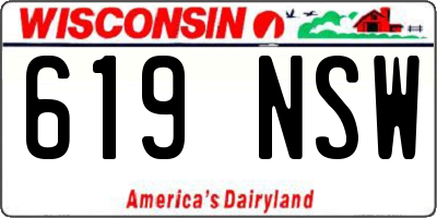 WI license plate 619NSW