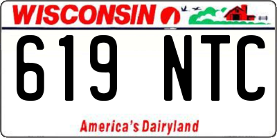 WI license plate 619NTC