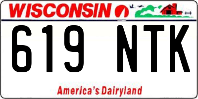 WI license plate 619NTK