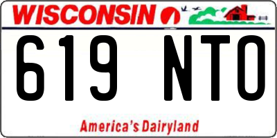 WI license plate 619NTO