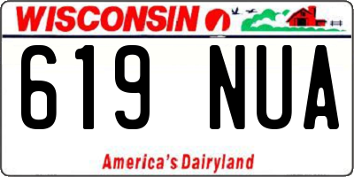 WI license plate 619NUA